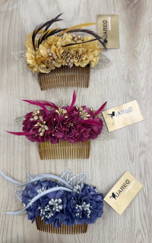 peinecillos de flores en colores para el pelo