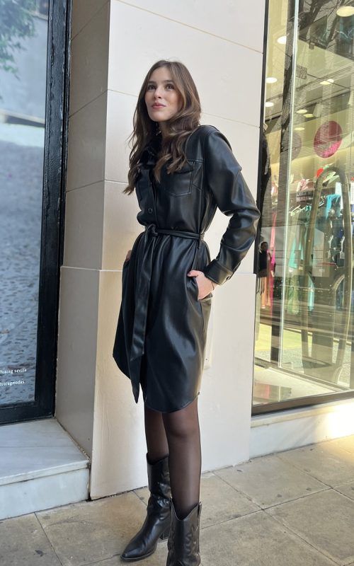 Vestido Camisero Polipiel