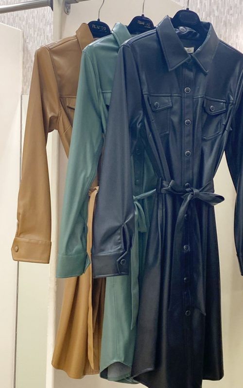Vestido Camisero Polipiel - Imagen 2
