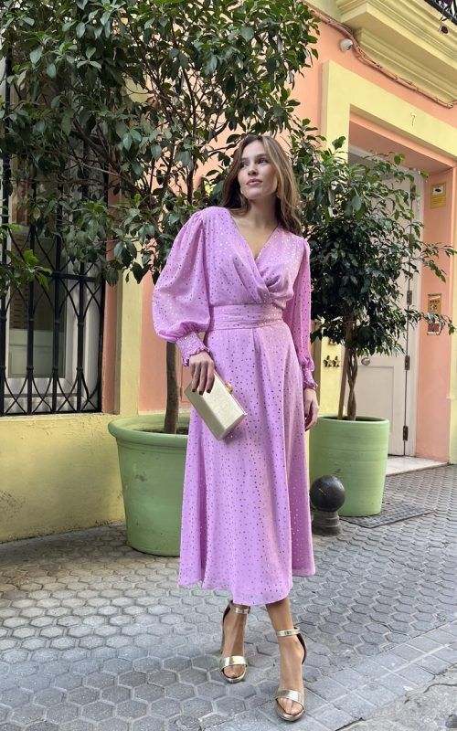 Vestido Gasa Carlota Rosa