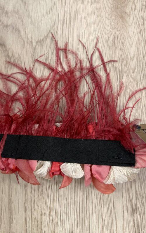 aplique de flores color teja para coser en prendas de fiesta