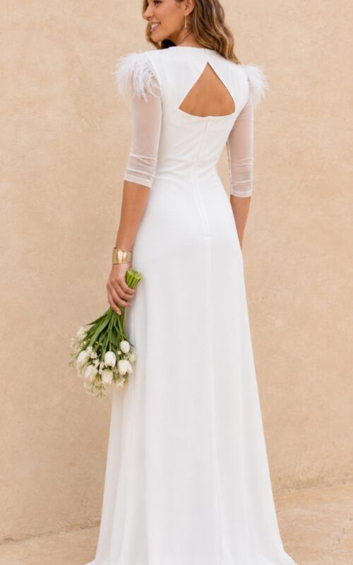 vestido largo blanco para novia