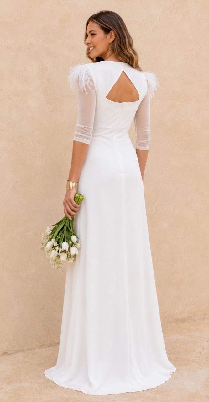 vestido largo blanco para novia