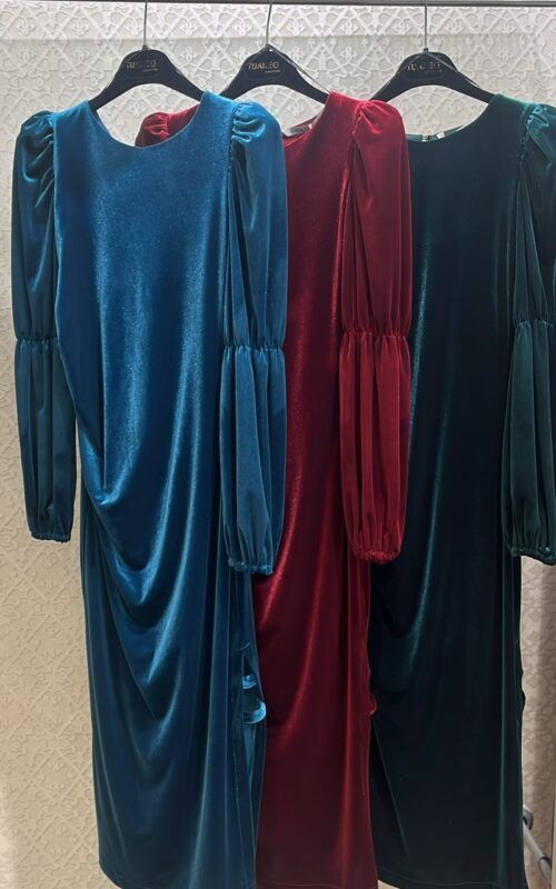 Vestido terciopelo liso Catherine - Imagen 6