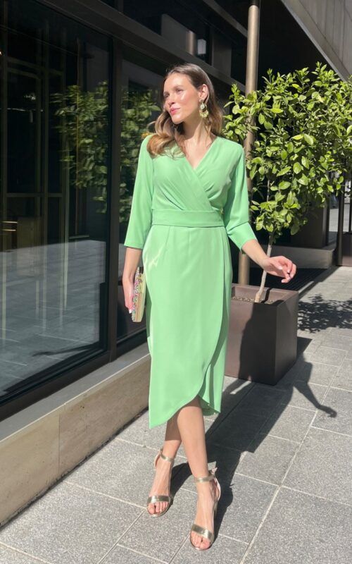 Vestido fiesta Morgana verde - Imagen 2