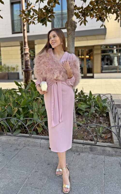 Vestido fiesta Caetana rosa - Imagen 5