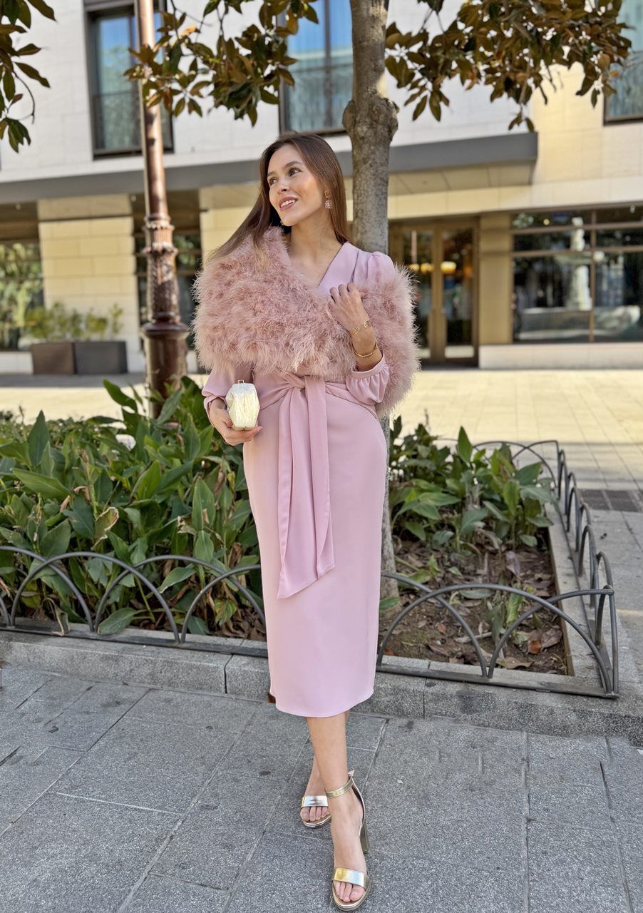 Vestido fiesta Caetana rosa - Imagen 5