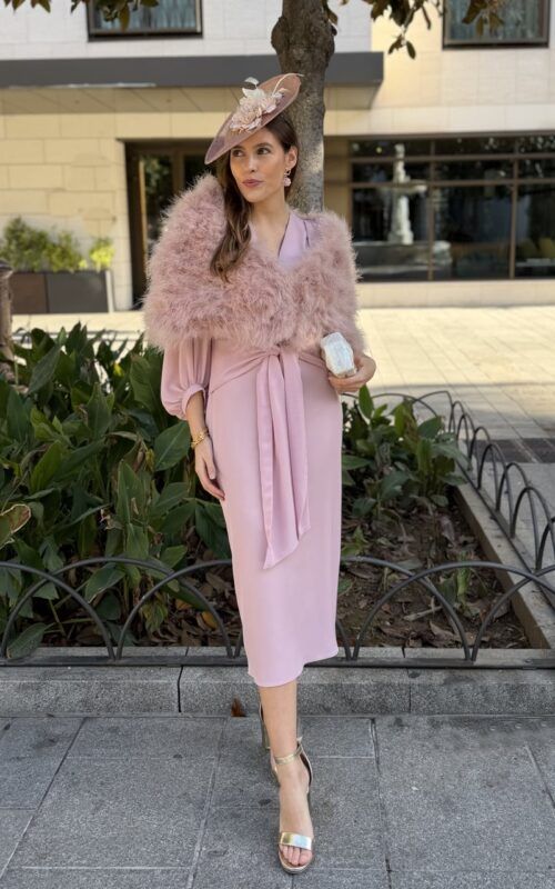 Vestido fiesta Caetana rosa - Imagen 6