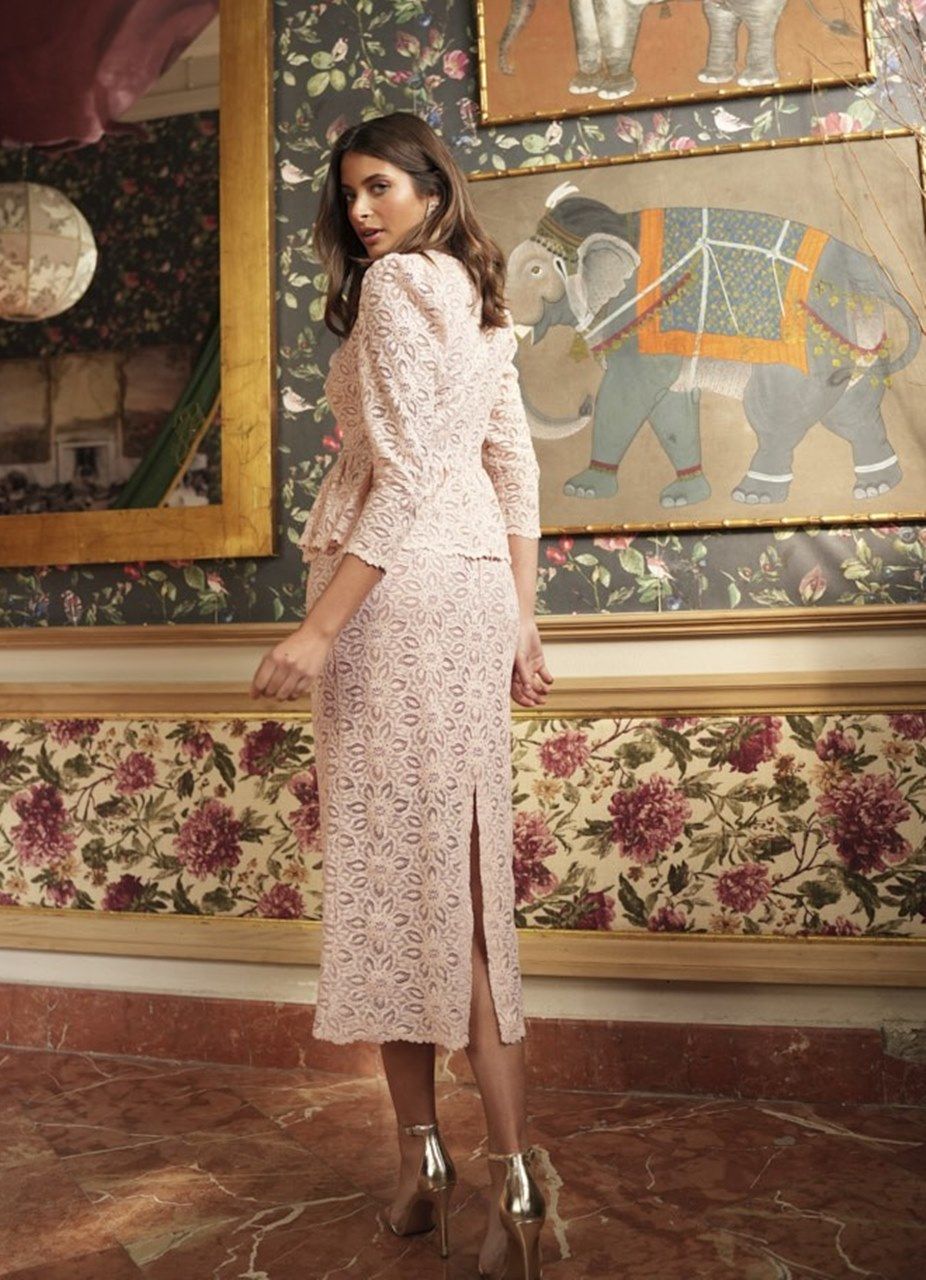 Conjunto blonda rosa Leonora - Imagen 3