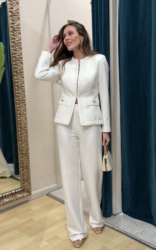Traje pantalón Chanel blanco
