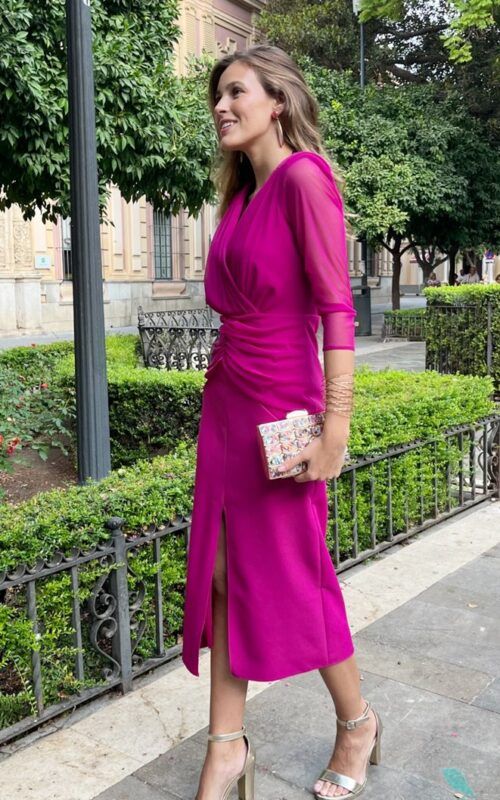Vestido tul Raquel buganvilla - Imagen 2