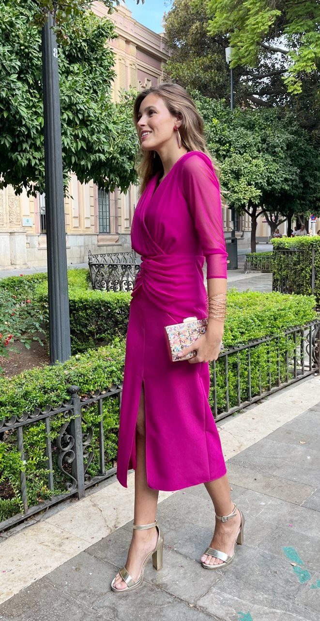 Vestido tul Raquel buganvilla - Imagen 2