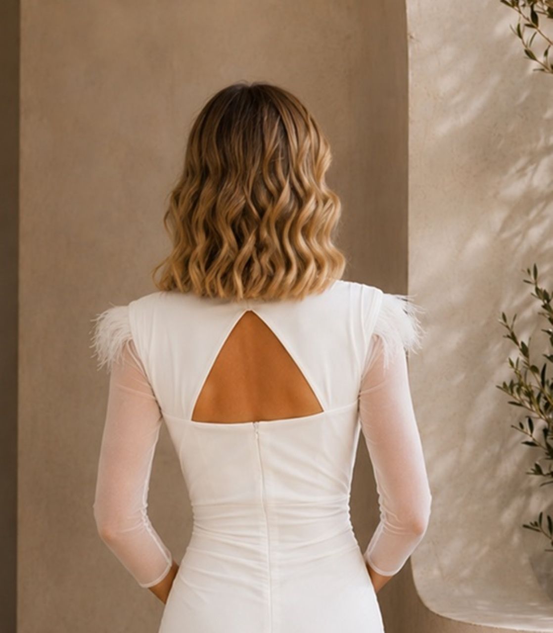 vestido blanco midi para novia civil