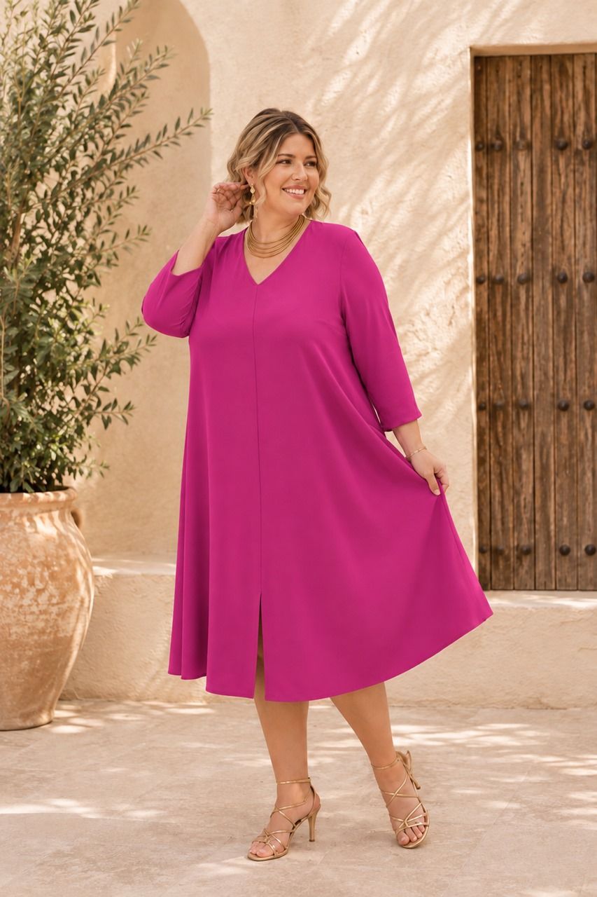 vestido evasé buganvilla hasta talla 56