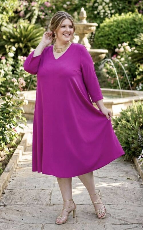 vestido de fiesta evasé hasta la talla 56 para invitadas
