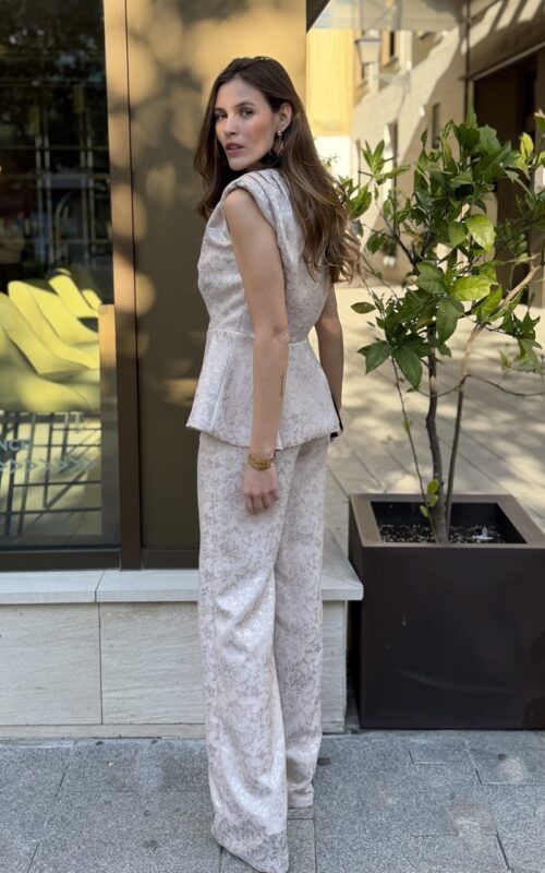 conjunto de pantalón en jacquard para invitada