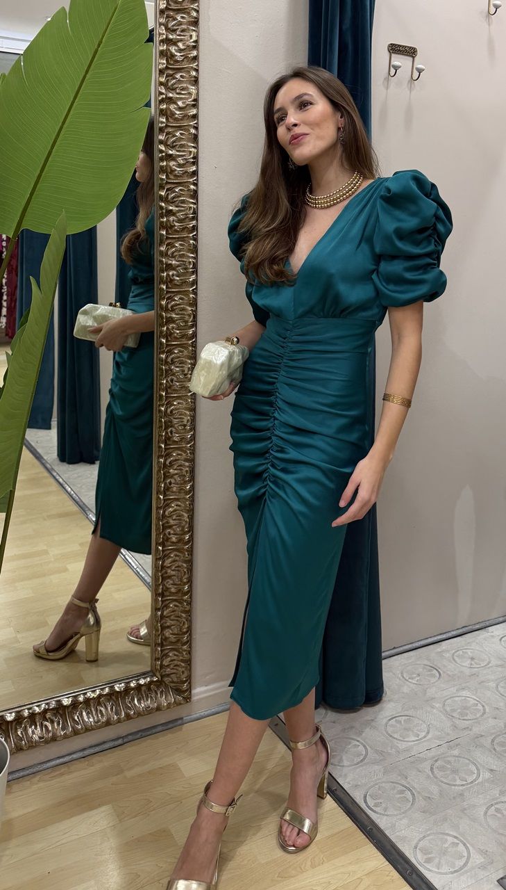 Vestido raso Flavia