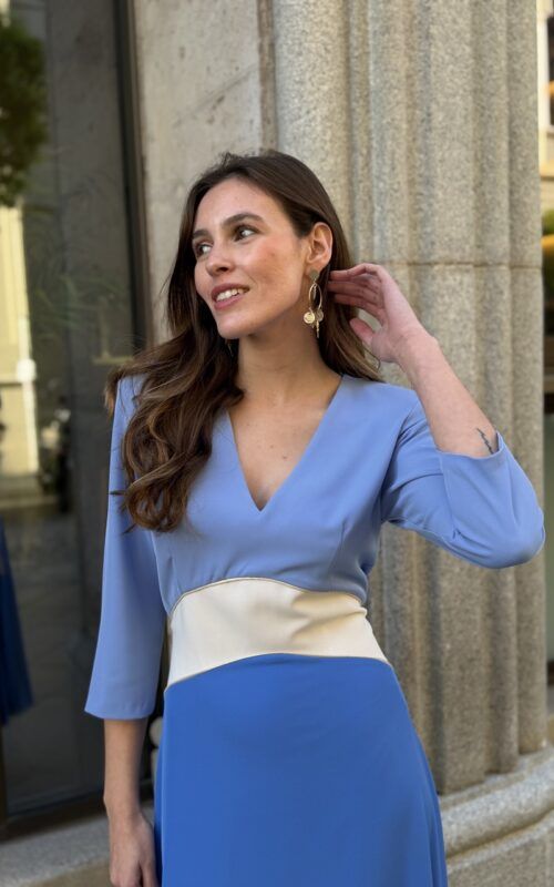 detalle del vestido vuelo para invitada a bautizos y comuniones