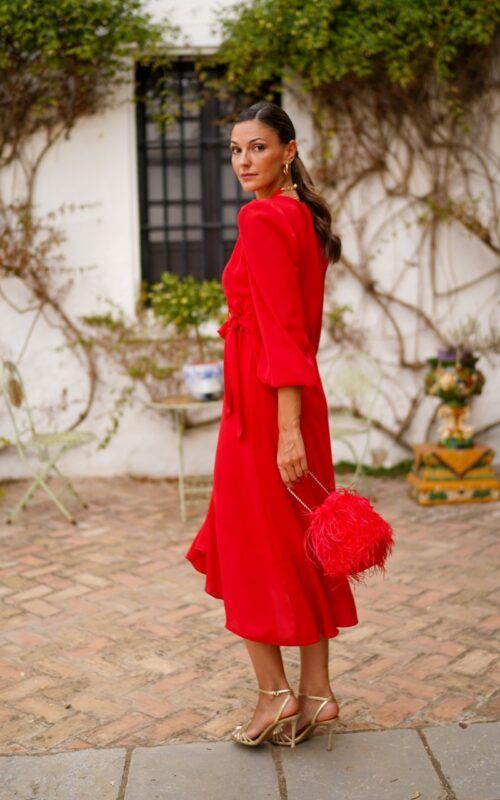 Vestido gasa rojo Rocío - Imagen 2