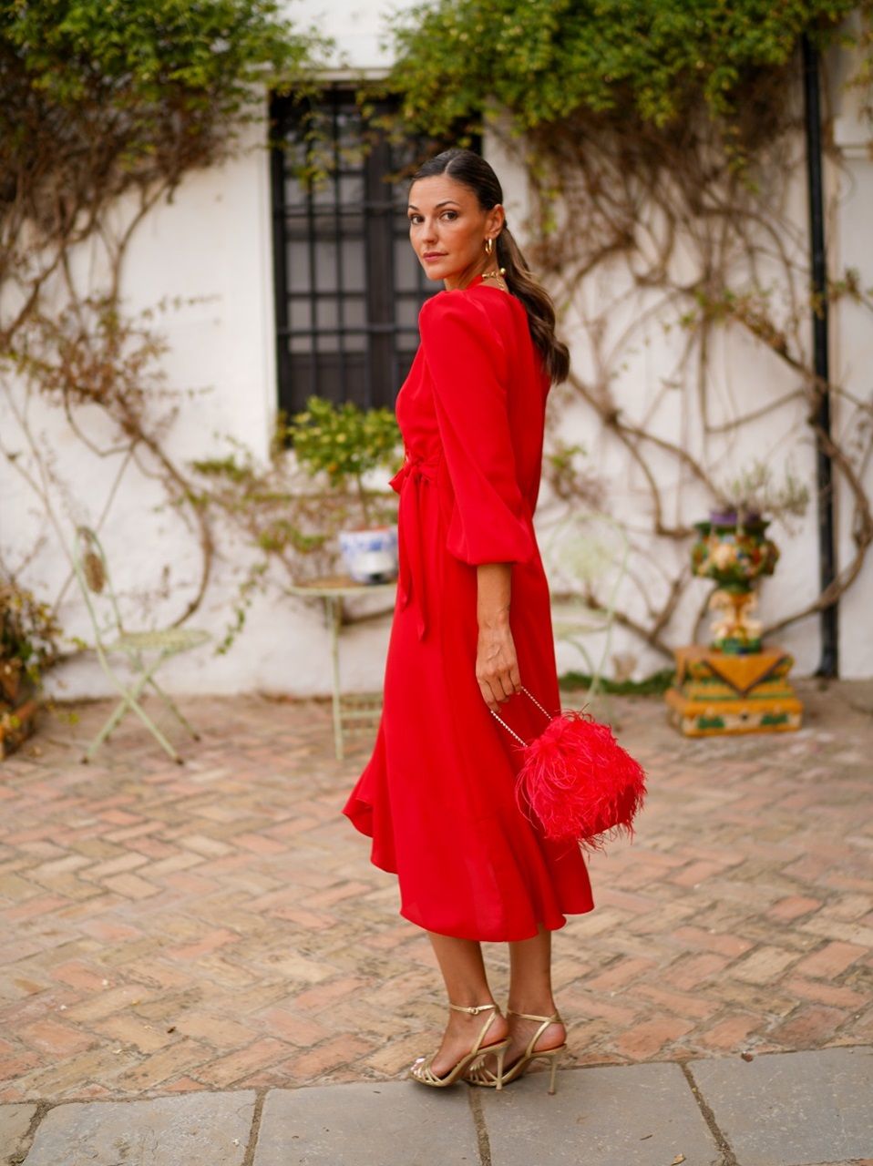 Vestido gasa rojo Rocío - Imagen 2