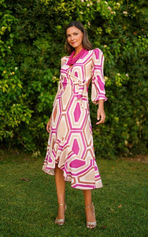 vestido estampado para invitadas a comuniones y bautizos