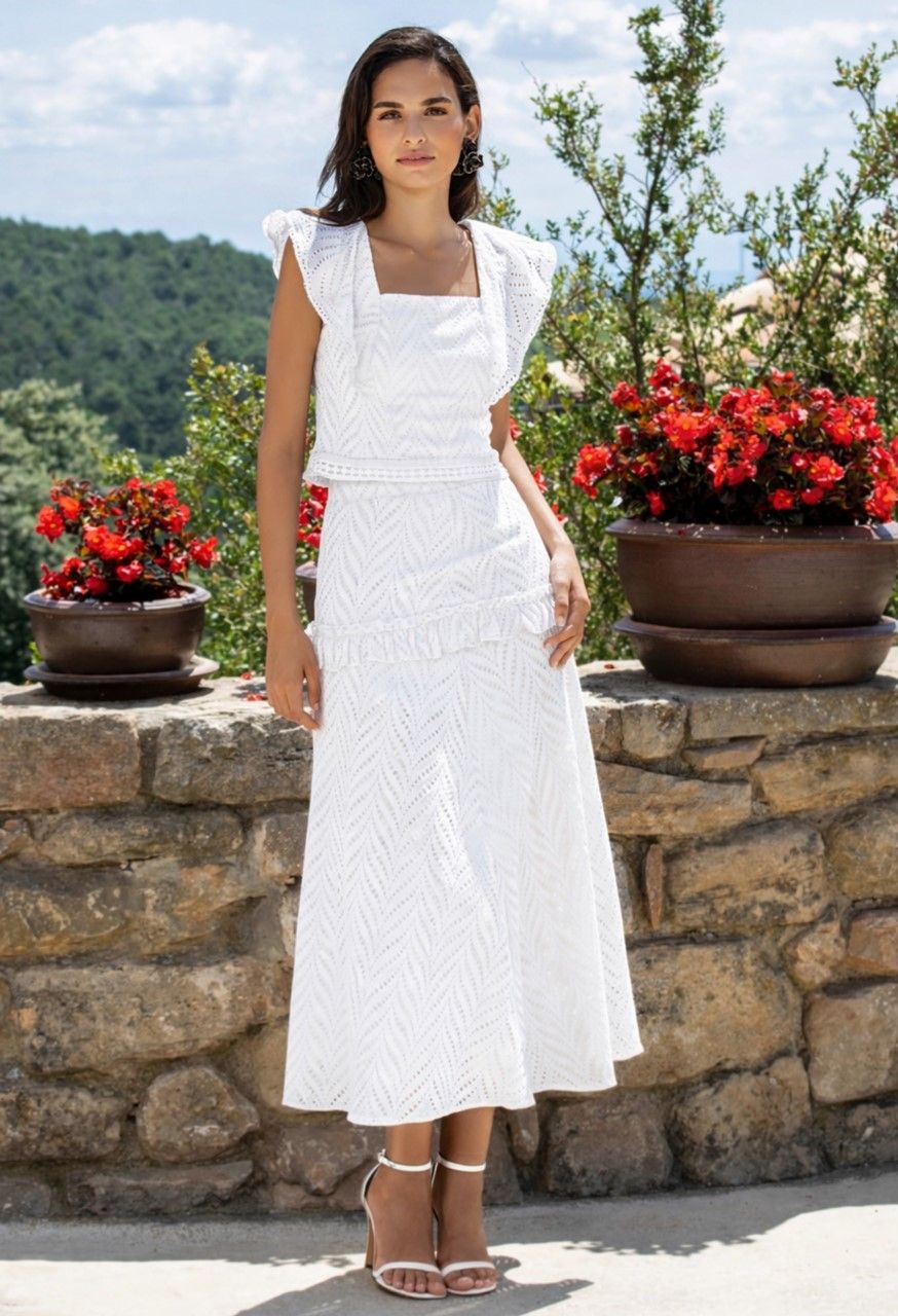 conjunto-falda-perforado-top-tuareg-modas conjunto blanco de fiesta para invitadas a comuniones