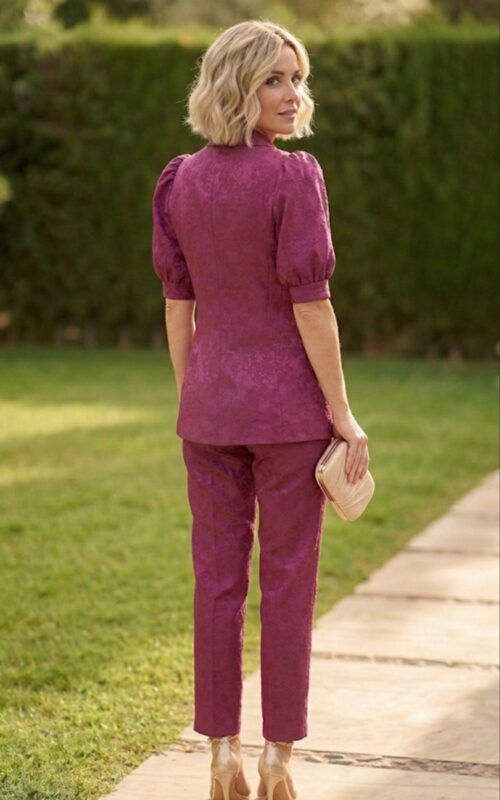 traje de chaqueta con pantalón pitillo para invitada