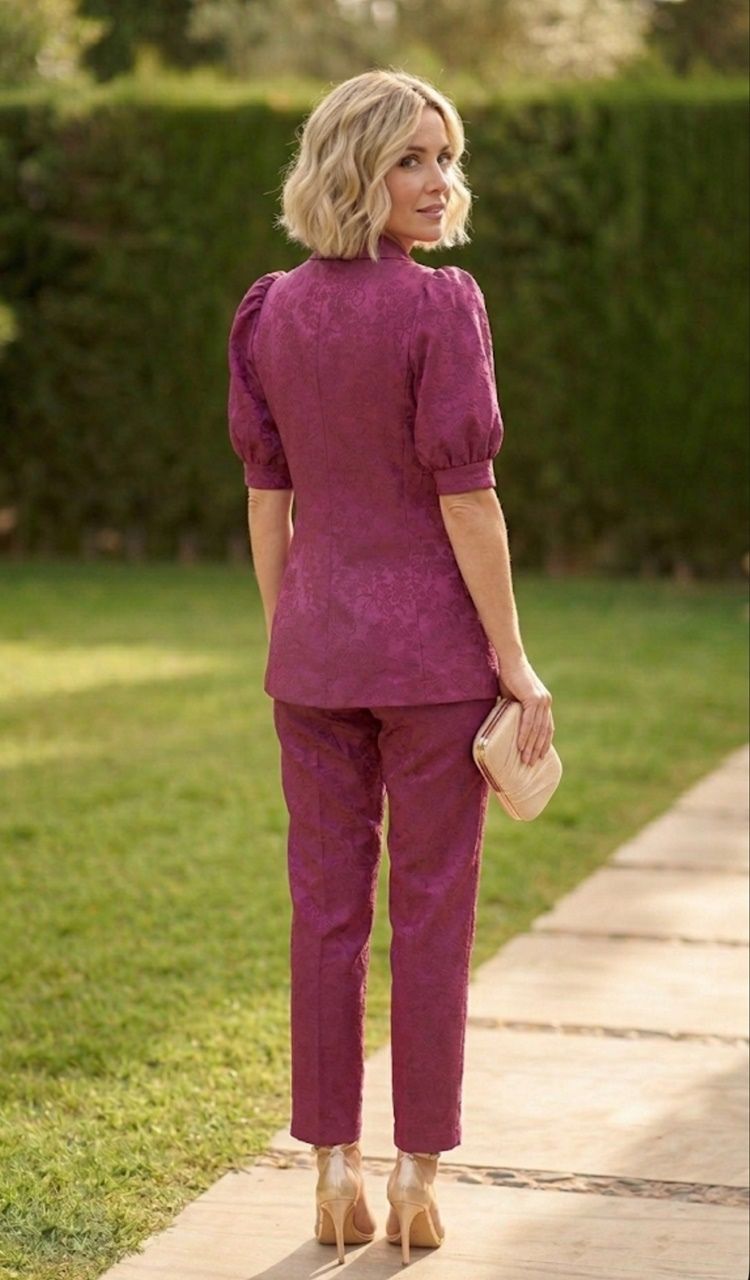 traje de chaqueta con pantalón pitillo para invitada