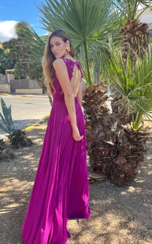 Vestido largo gasa tul bordado Katharina - Imagen 2
