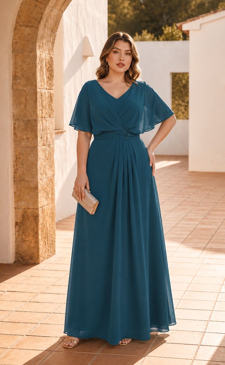 vestido largo para invitada tallas grandes