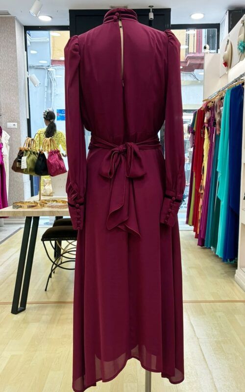 vestido de gasa midi para bodas y eventos