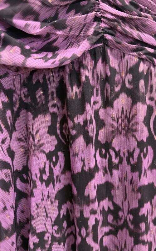 vestido de gasa estampada para bodas y eventos